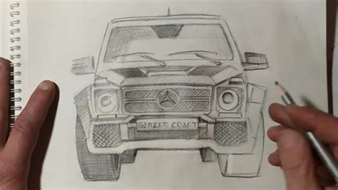 How To Draw A Car Mercedes Gelandewagen Drawing Mercedes Ag Wagon Easy Step By Step Youtube