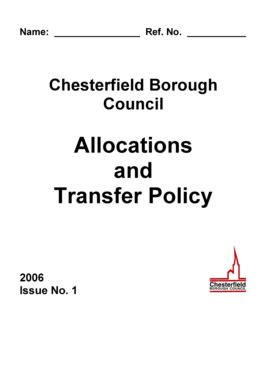 Fillable Online Allocations And Transfer Policy Chesterfield Borough