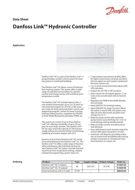 Danfoss Link HC Hydronic Controller Danfoss