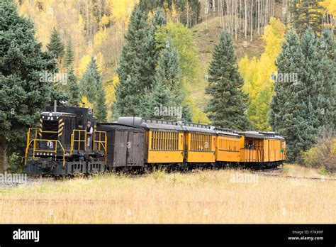 Diesel Locomotive Pulling Durango And Silverton Narrow Gauge Railroad