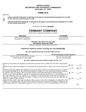 Tennant Co Edgar Online Pro Doc Template Pdffiller