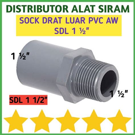 Jual SOCK DRAT LUAR 1 1 2 INCH PVC SDL SOCKET RUCIKA PIPA SPRINKLER BIG