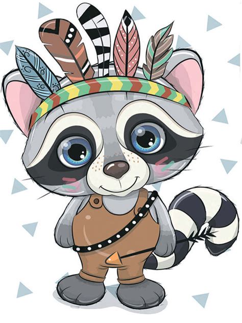 Timanttimaalaus Varvikas Racoon The Indian Lc E X Cm Hinta