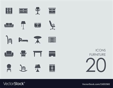 Set Of Furniture Icons Royalty Free Vector Image