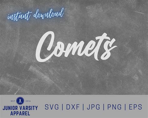 Comets Svg Cut File Digital File Pdf Eps Dxf Comets Mascot