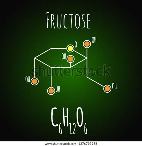 Fructose Fruit Sugar Molecule Component Highfructose Stock Vector