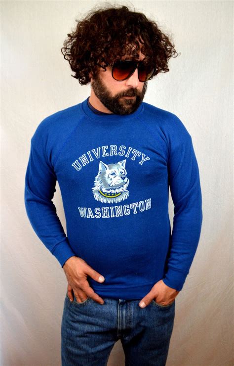 Vintage 1980s Husky University Of Washington Uw Sweatshirt Nwot By