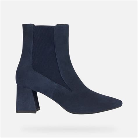 Geox Giselda C Medium Heel Ankle Boots Denim Woman Geox