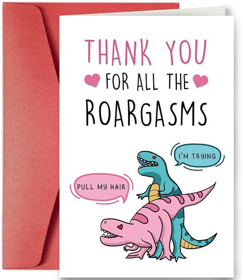 Amazon SuperShunhu Funny T Rex Love Card Naughty Valentines Day