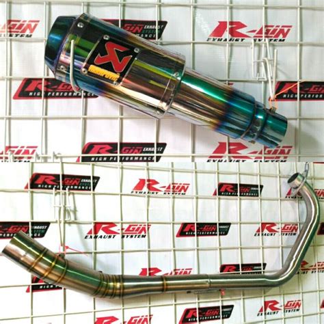 Jual Knalpot Racing Akrapovic Gp M1 Blue Half Biru Yamaha New Vixion