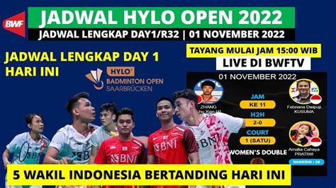 Jadwal Hylo Open Hari Ini Day R Wakil Ina Bertading Hylo