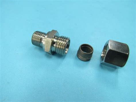 Edelstahl Übergang NIPPEL 6 mm x 1 4 Adapter Schneidring Verschraubung