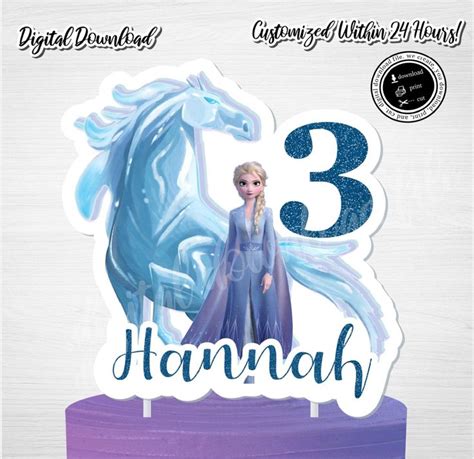 Printable Frozen Cake Topperprintable Cake Topper Frozen Etsy