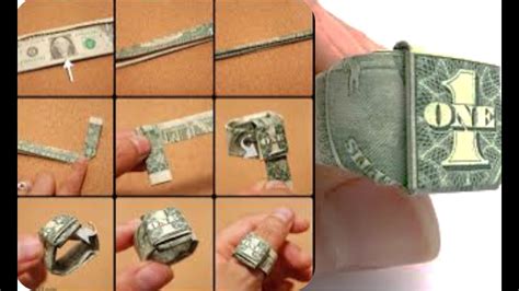 DIY ART How To Make A DOLLAR FINGER RING Make A Ring Out Of A Dollar