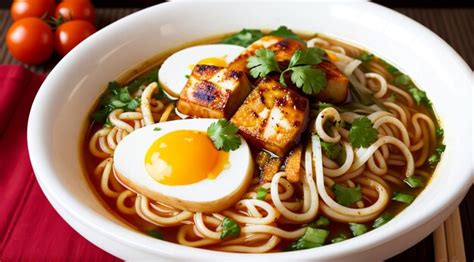 Premium AI Image | a bowl of spicy ramen