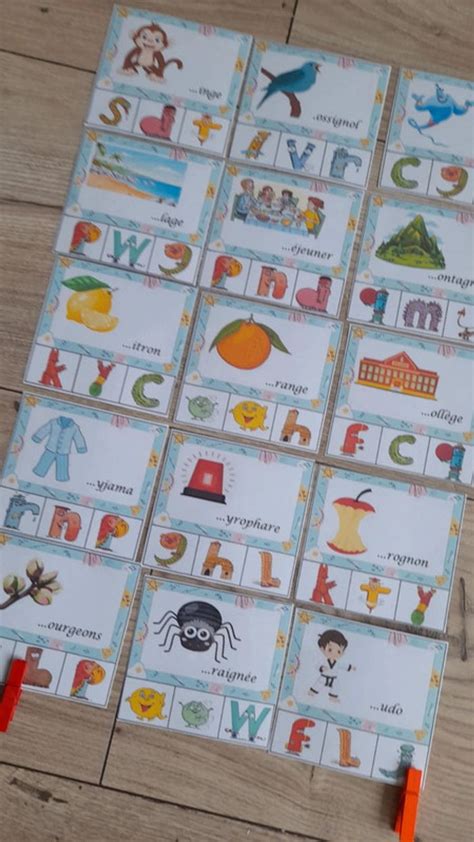 Cartes Pince Retrouve La Ere Lettre Alpha Montessori Beebs