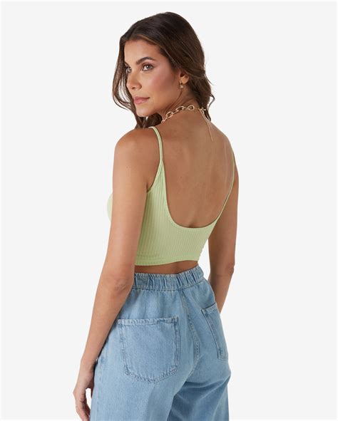 Riachuelo Top Cropped Feminino Al A Fina Canelada Verde Claro Pool By