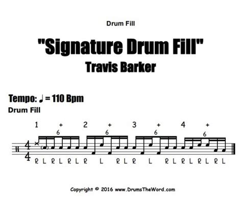 Travis Barker Signature Lick Fill Free Video Drum Lesson