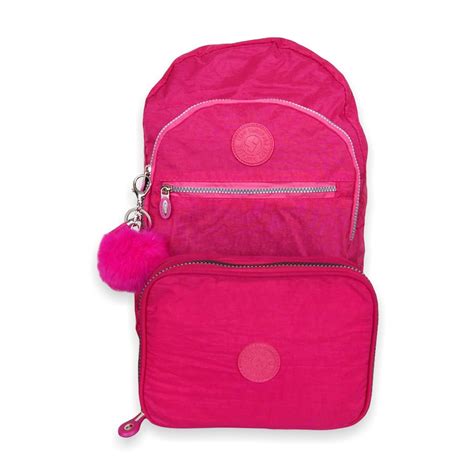 Kit Mochila Pink Nylon Tactel Escolar Yepp Estojo 100 Pens Jumbo Box