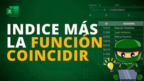 Función Indice Más La Función Coincidir En Excel Youtube