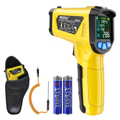 Infrared Thermometer Temperature Gun With K Probe MESTEK Laser Digital