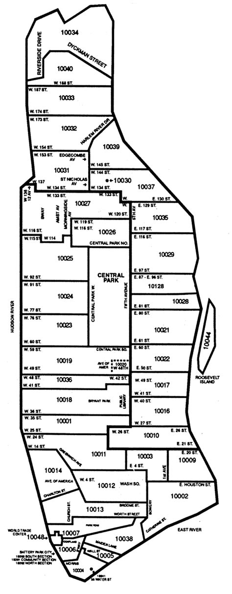 Manhattan Zip Code Map 2025 Hudson Ramsey