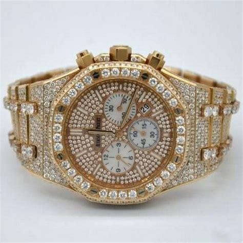 Full Iced Out VVS Hip Hop Diamond Stainless Steel Rose Gold Plated 42mm