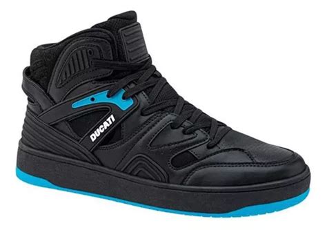 Tenis Urbano Bota Ducati 9105 Negro Con Azul Para Hombre Envío gratis