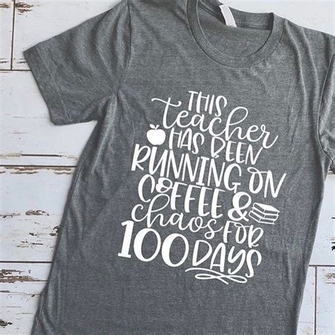 100th Day Of School Teacher Shirt Coffee And Chaos Screen Print Shirt