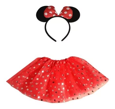 Fantasia Da Minnie Adulto Vermelha Saia Tutu Tiara Cosplay Mercadolivre