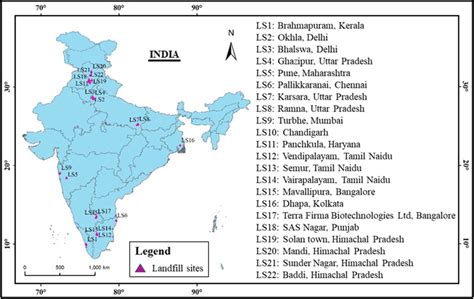 Location Map Of Selected Landfill Sites Across India Download