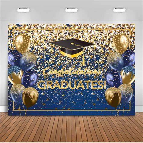 Buy Moca Graduation Backdrop X Ft Royal Blue And Gold Glitter Class Of