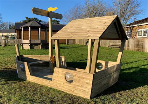 Wooden Play Boat For Childrens Play Areas Outdoor Play