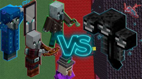 Hard Raid Vs Wither Minecraft Mob Battle Youtube