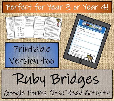 Lks2 Ruby Bridges Reading Comprehension Activity Digital And Print