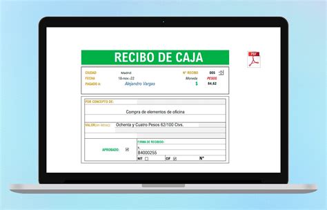 Formato Recibo De Caja En Excel Y Pdf Descarga Gratis