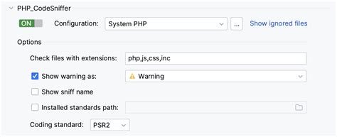 PHP CodeSniffer PhpStorm Documentation