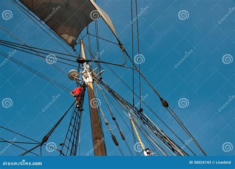 Climbing The Mast Of A Tall Ship Stock Image Image Of Sail Australia