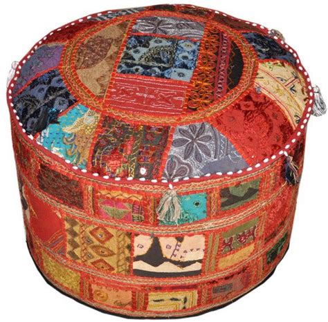 Bohemian Pouf Ottoman Vintage Embroidered Patterned By BeingGypsy 44