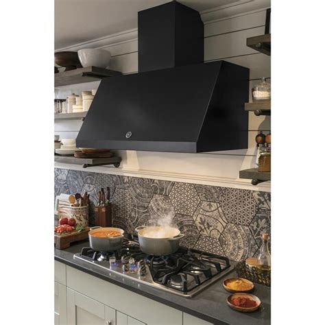 GE Cafe 36-in Ducted Black Slate Wall-Mounted Range Hood in the Wall ...