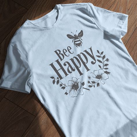 Buzzing Blossoms Bee Happy SVG Design for Cricut, Glowforge