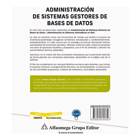 Administraci N De Sistemas Gestores De Bases De Datos Alfaomega Argentina