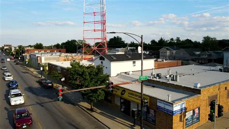 Drone Fly Around WSCR AM And WXRT FM Radio Tower Belmont Avenue