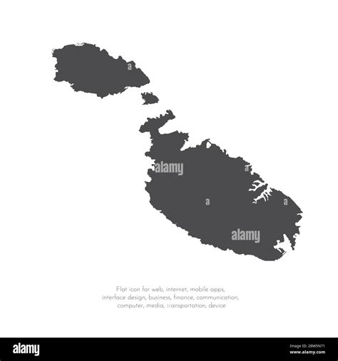 Vector Map Malta Isolated Vector Illustration Black On White Background Eps 10 Illustration