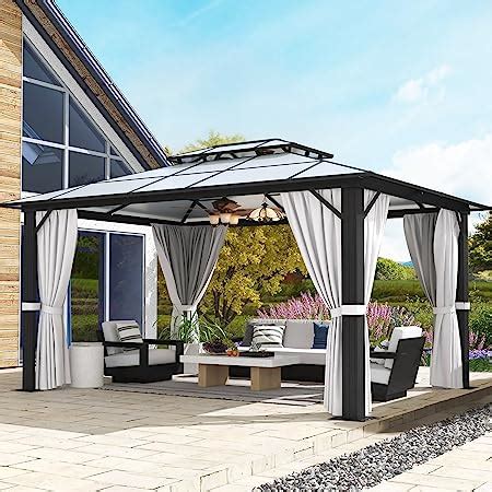 Amazon MELLCOM 10 X13 Hardtop Gazebo With Polycarbonate Double