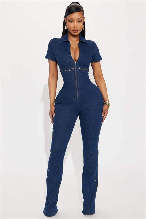 Something About This Denim Jumpsuit Dark Wash Fashion Nova