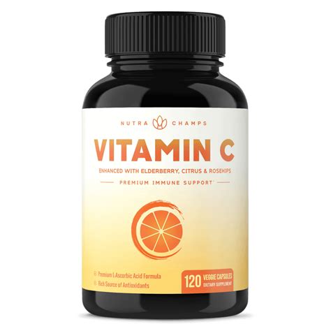 Nutrachamps Vitamin C 1000mg With Rose Hips Vitamin C Supplement With Elderberry And Citrus