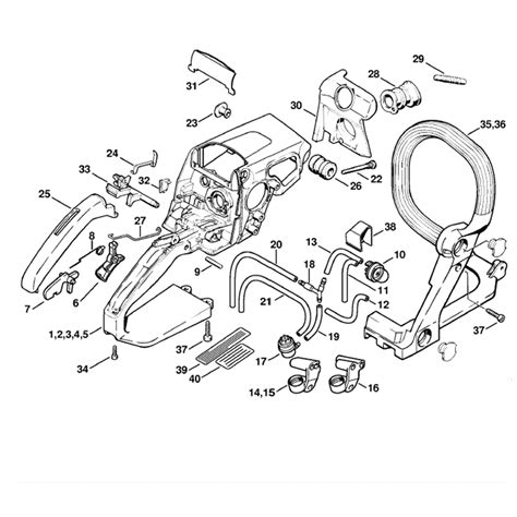 Stihl MS 210 Chainbsaw (MS210Z) Parts Diagram, Handle Housing