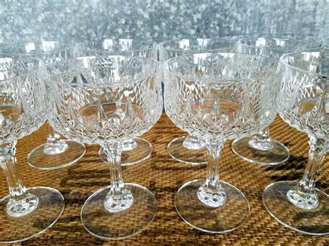 Set Longchamp Cristal D Arques Champagne Coupe Glasses Made In