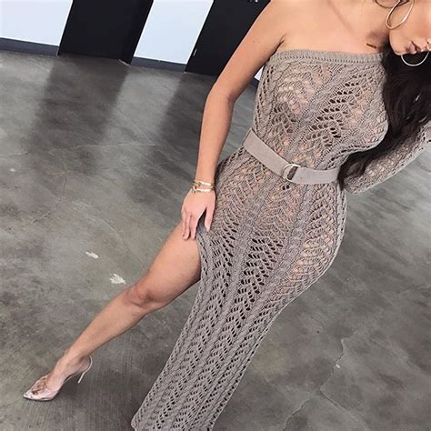 2018 New Knitting Long Dress Women One Shoulder Maxi Dress Sexy Hollow